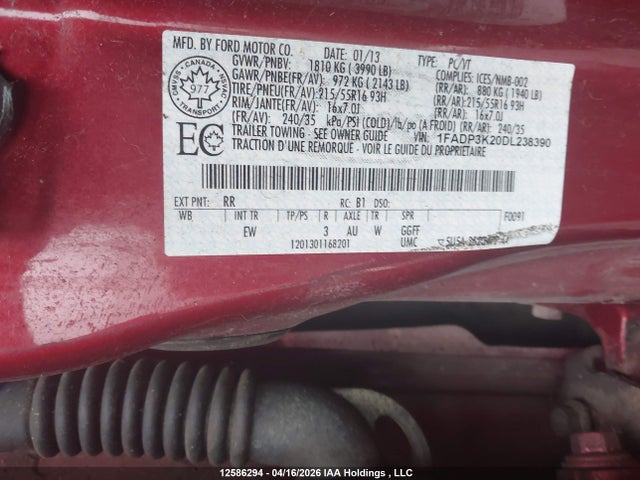 Продажа на аукционе авто 2013 Ford Focus Se, vin: 1FADP3K20DL238390, номер лота: 12586294
