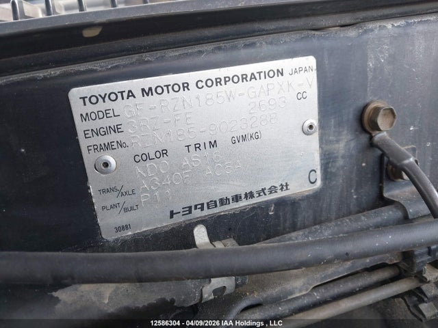 12586304 :رقم المزاد ، RZN1859023288 vin ، 1998 Toyota Hilux مزاد بيع