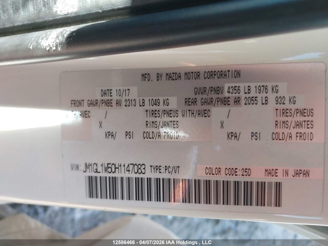 JM1GL1W50H1147083 Mazda Mazda6 Gt