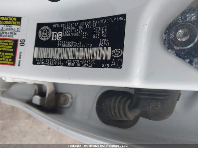 2014 Toyota Corolla S მანქანა იყიდება აუქციონზე, vin: 2T1BURHEXEC065310, აუქციონის ნომერი: 12586564
