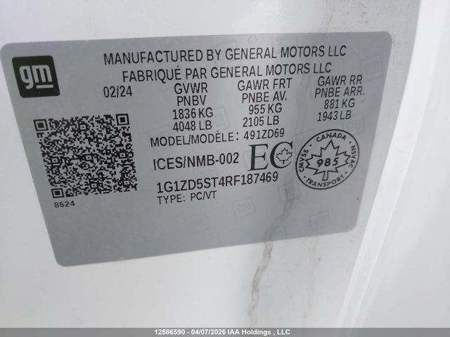 Chevrolet MALIBU LT 2024 1G1ZD5ST4RF187469 Image 9