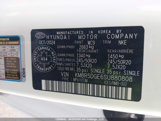 KM8R5DGE6SU880808 Hyundai Palisade