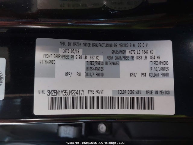Mazda Mazda3 Gt 2018 3MZBN1M35JM224171 Image 22