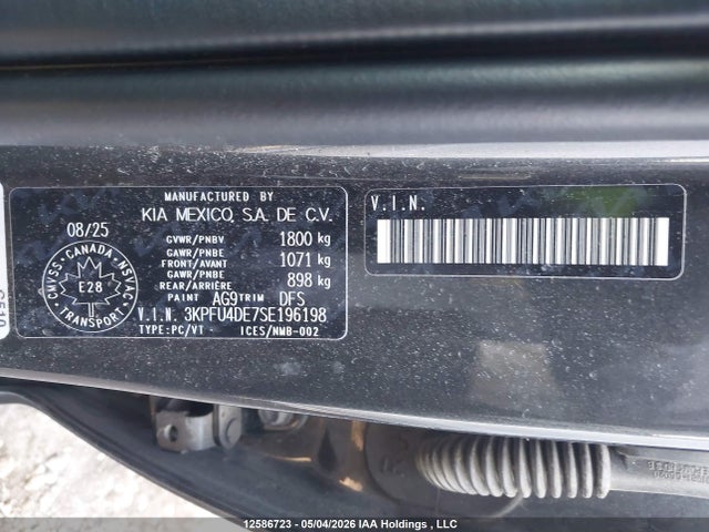 Aukcja sprzedaży 2025 Kia K4 Ex, vin: 3KPFU4DE7SE196198, numer aukcji: 12586723