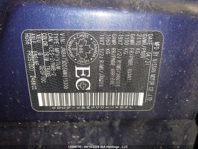 Nissan Rogue 2021 JN8AT3DD5MW315300 Image 9