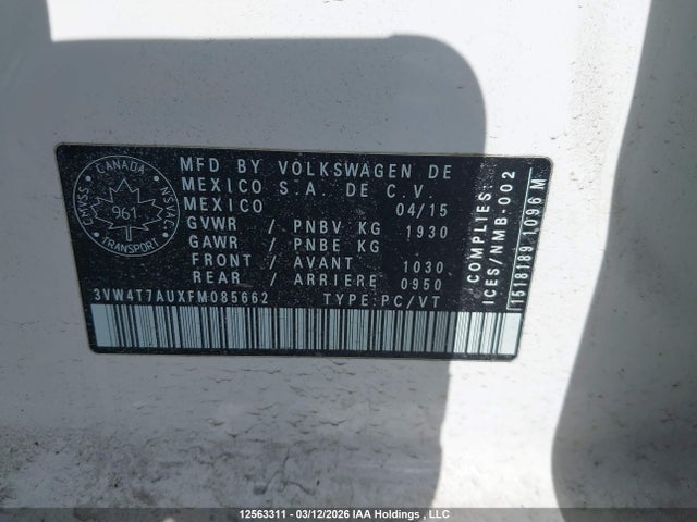 3VW4T7AUXFM085662 Volkswagen Golf GTI