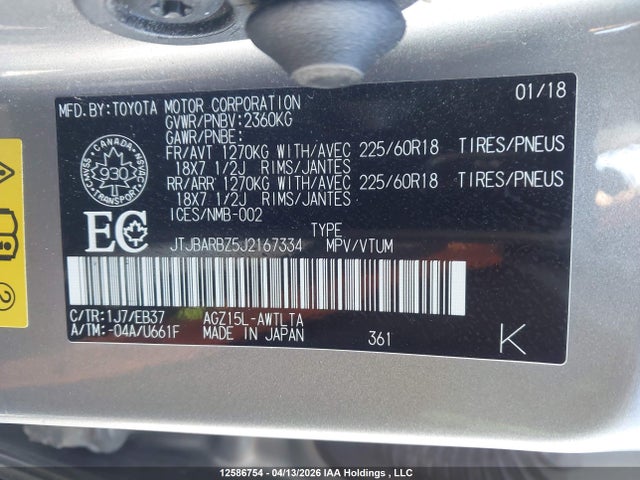 JTJBARBZ5J2167334 Lexus Nx 300/base/f Sport