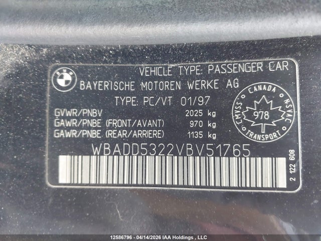 Aukcja sprzedaży 1997 Bmw 528 I, vin: WBADD5322VBV51765, numer aukcji: 12586796