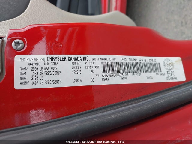 Aukcja sprzedaży 2014 Dodge Grand Caravan Se/sxt, vin: 2C4RDGBG6ER166695, numer aukcji: 12575443