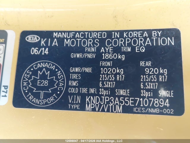 2014 Kia Soul Ex/ex+/ex+ Eco მანქანა იყიდება აუქციონზე, vin: KNDJP3A55E7107894, აუქციონის ნომერი: 12586847