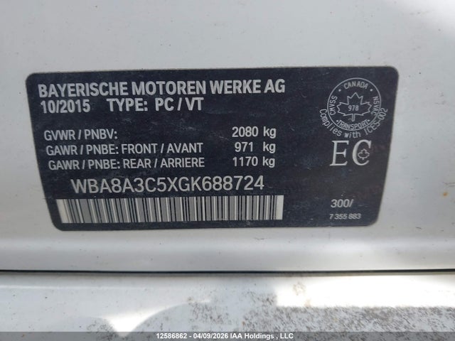 BMW 320i Xdrive 2016 WBA8A3C5XGK688724 Image 9