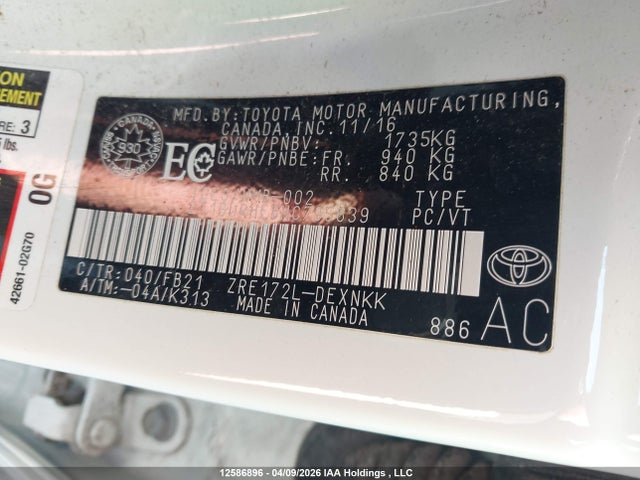 2T1BURHE8HC795639 Toyota Corolla L/le/xle/se/xse