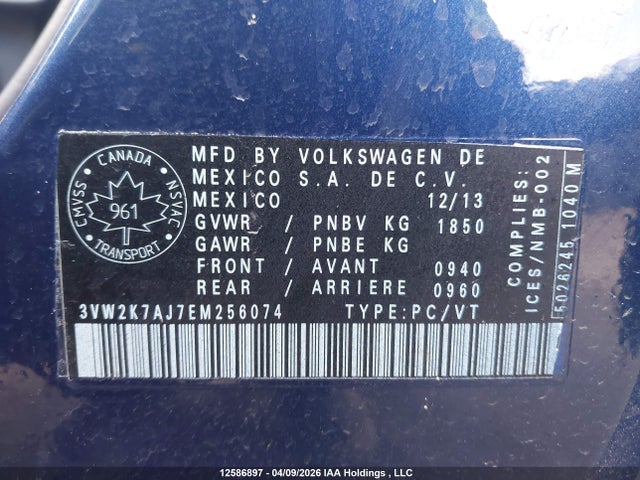3VW2K7AJ7EM256074 Volkswagen Jetta 2.0l Trendline+