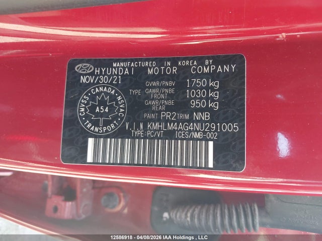 Продаж на аукціоні авто 2022 Hyundai Elantra Preferred Ivt, vin: KMHLM4AG4NU291005, номер лоту: 12586918