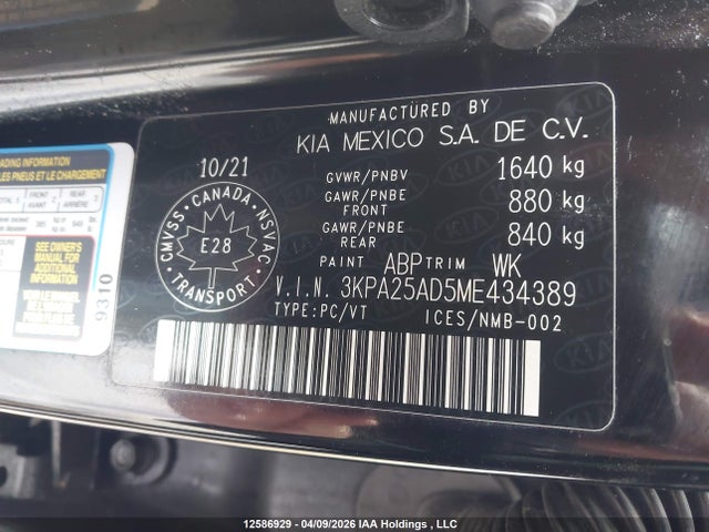 3KPA25AD5ME434389 KIA Rio Lx Premium/lx+