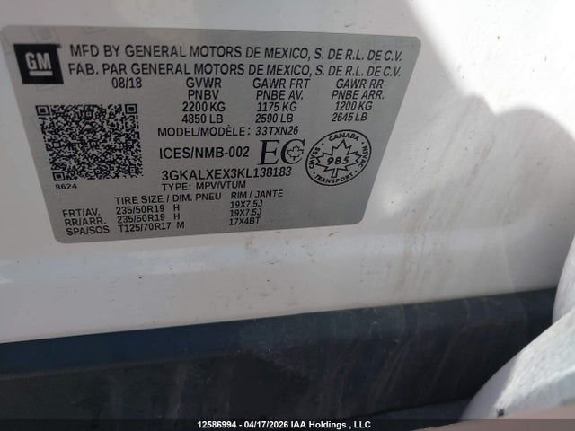 Aukcja sprzedaży 2019 Gmc Terrain Denali, vin: 3GKALXEX3KL138183, numer aukcji: 12586994