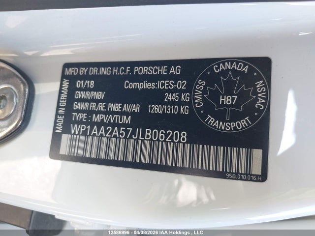 Продажа на аукционе авто 2018 Porsche Macan Sport Edition, vin: WP1AA2A57JLB06208, номер лота: 12586996