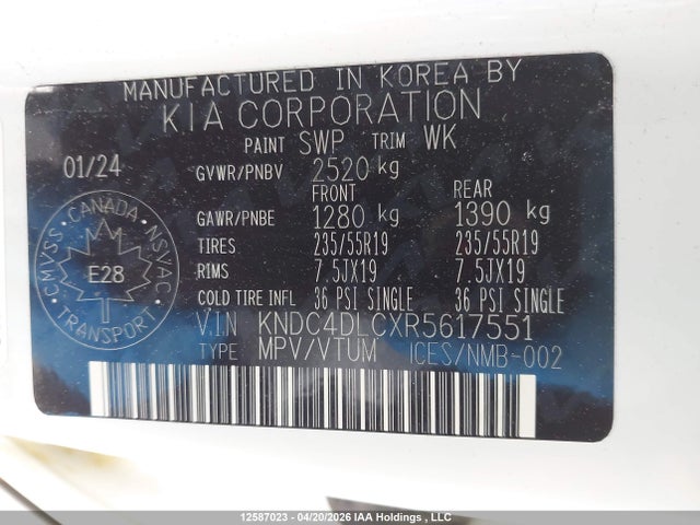 KNDC4DLCXR5617551 KIA EV6
