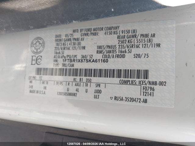 1FTBR1X87SKA61160 Ford Transit T-250
