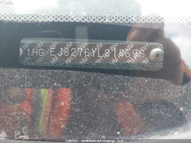 12587031 :رقم المزاد ، 1HGEJ8276YL814595 vin ، 2000 Honda Civic مزاد بيع