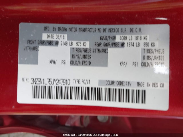 3MZBN1L75JM247910 Mazda Mazda3 50th Anniversary Edition/gs