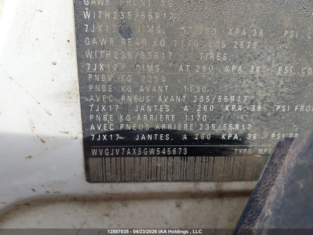 WVGJV7AX5GW545673 Volkswagen Tiguan
