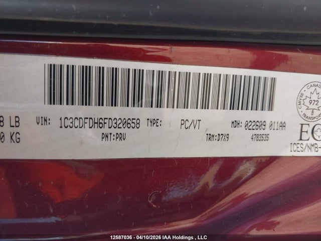 Продажа на аукционе авто 2015 Dodge Dart Aero, vin: 1C3CDFDH6FD320658, номер лота: 12587036