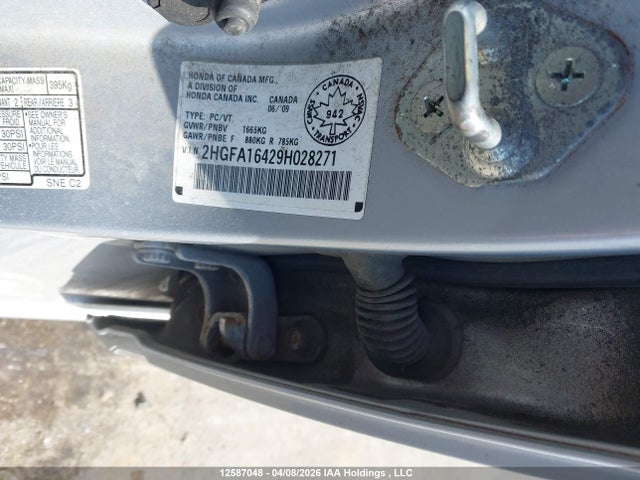 Aukcja sprzedaży 2009 Honda Civic Dx-g, vin: 2HGFA16429H028271, numer aukcji: 12587048