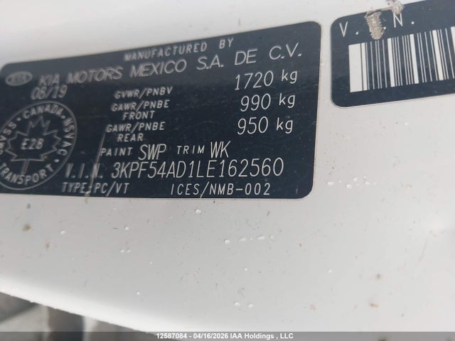 2020 Kia Forte Ex/ex Limited/ex Premium/ex+ მანქანა იყიდება აუქციონზე, vin: 3KPF54AD1LE162560, აუქციონის ნომერი: 12587084
