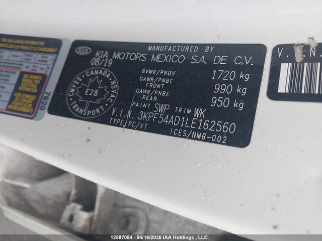 2020 Kia Forte Ex/ex Limited/ex Premium/ex+ მანქანა იყიდება აუქციონზე, vin: 3KPF54AD1LE162560, აუქციონის ნომერი: 12587084