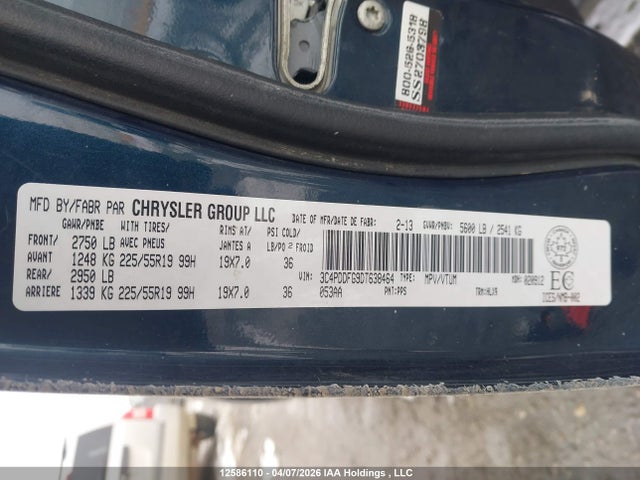 Aukcja sprzedaży 2013 Dodge Journey R/t, vin: 3C4PDDFG9DT638464, numer aukcji: 12586110