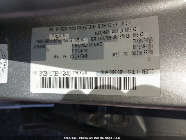 3MZBM1U73EM112416 Mazda 3 SPORT