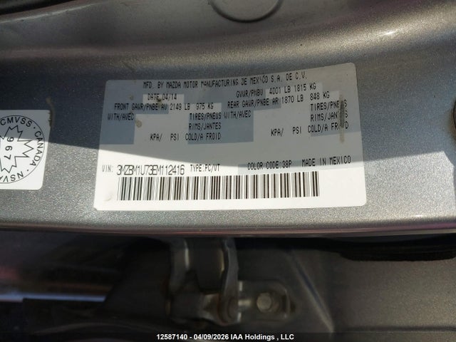 3MZBM1U73EM112416 Mazda 3 SPORT