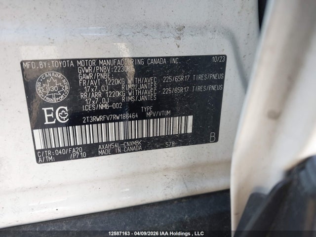 2T3RWRFV7RW186464 Toyota Rav4 Hybrid Xle