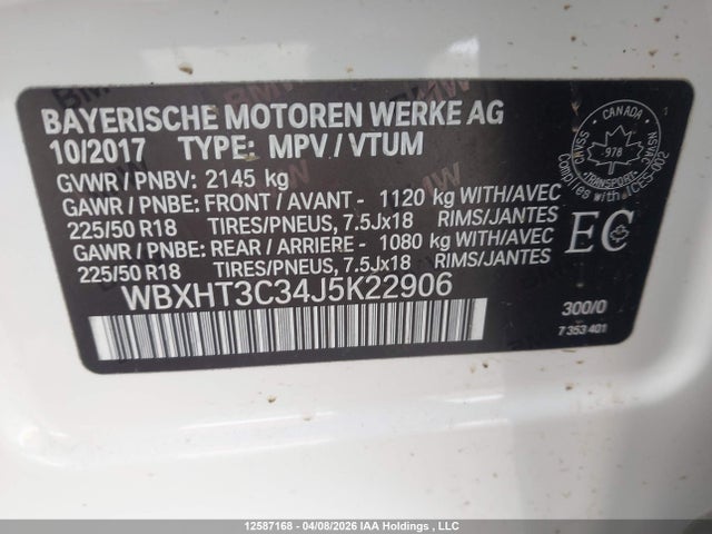 WBXHT3C34J5K22906 BMW X1 Xdrive28i