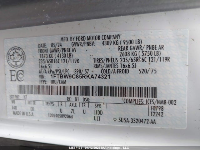 1FTBW9C85RKA74321 Ford Transit T-350