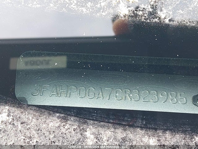12587236 :رقم المزاد ، 3FAHP0GA7CR323985 vin ، 2012 Ford Fusion S مزاد بيع