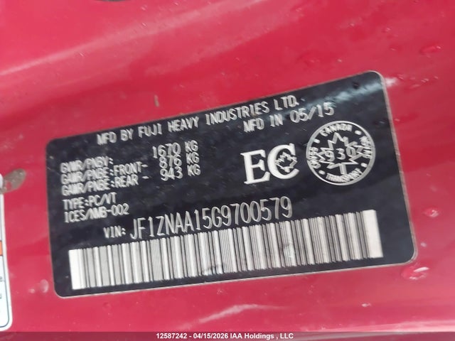 JF1ZNAA15G9700579 Scion Fr-s Release Series 2.0