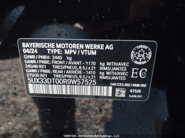 5UX33DT00R9W57525 BMW X4 Xdrive30i