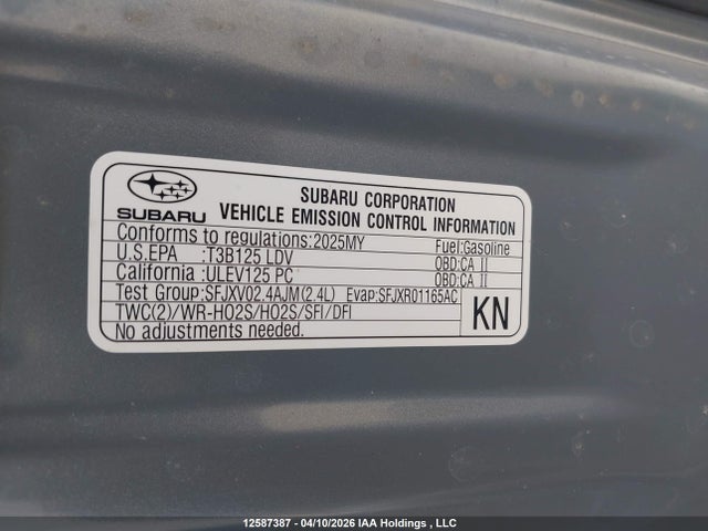 Aukcja sprzedaży 2025 Subaru Brz Ts, vin: JF1ZDBS10S9702904, numer aukcji: 12587387