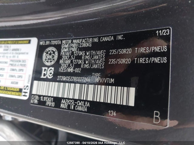 12587398 :رقم المزاد ، 2T2GKCEZ7RC027244 vin ، 2024 Lexus Nx 350h 350h مزاد بيع