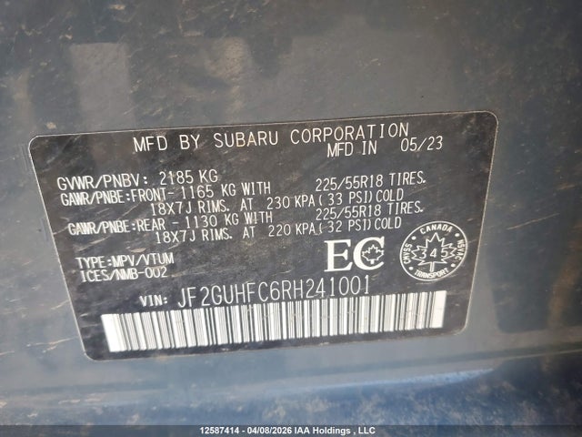 JF2GUHFC6RH241001 Subaru Crosstrek Sport