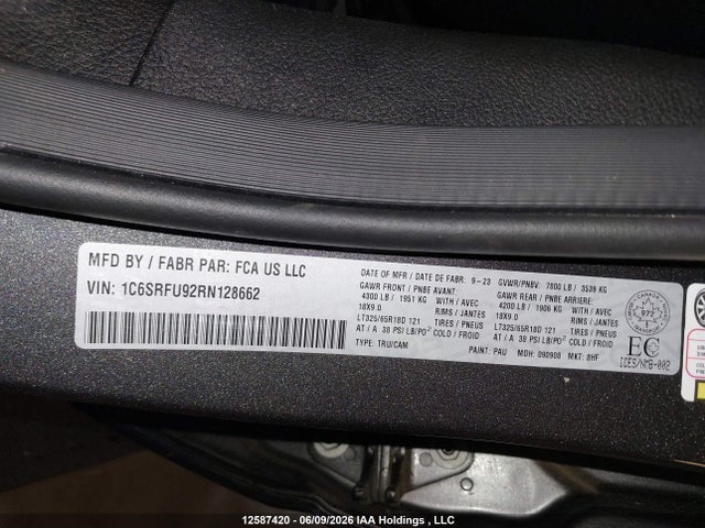 RAM 1500 Trx 2024 1C6SRFU92RN128662 Image 9