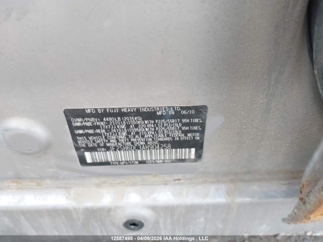 Aukcja sprzedaży 2010 Subaru Forester, vin: JF2SH6DC3AH904258, numer aukcji: 12587498