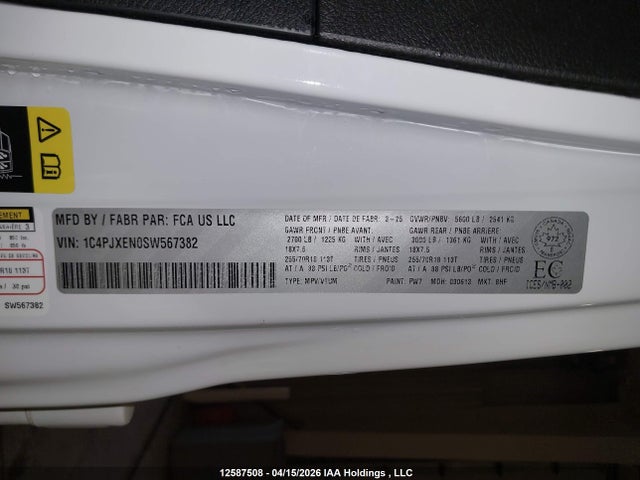 Aukcja sprzedaży 2025 Jeep Wrangler Sahara, vin: 1C4PJXEN0SW567382, numer aukcji: 12587508