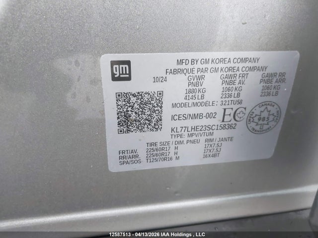 KL77LHE23SC158362 Chevrolet TRAX 1LT