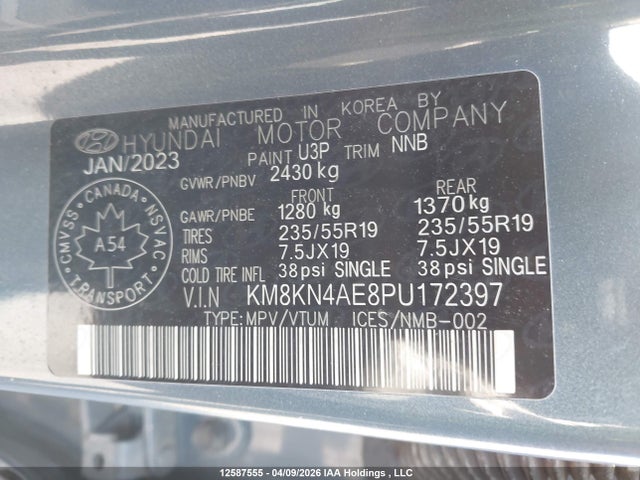 2023 Hyundai Ioniq 5 Sel მანქანა იყიდება აუქციონზე, vin: KM8KN4AE8PU172397, აუქციონის ნომერი: 12587555