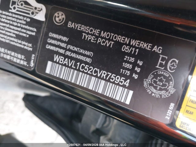 Aukcja sprzedaży 2012 Bmw X1 Xdrive28i, vin: WBAVL1C52CVR75954, numer aukcji: 12587621