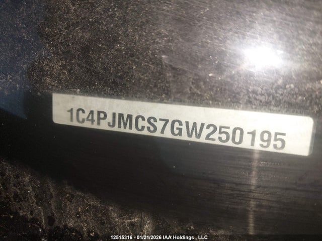 12515316 :رقم المزاد ، 1C4PJMCS7GW250195 vin ، 2016 Jeep Cherokee North مزاد بيع