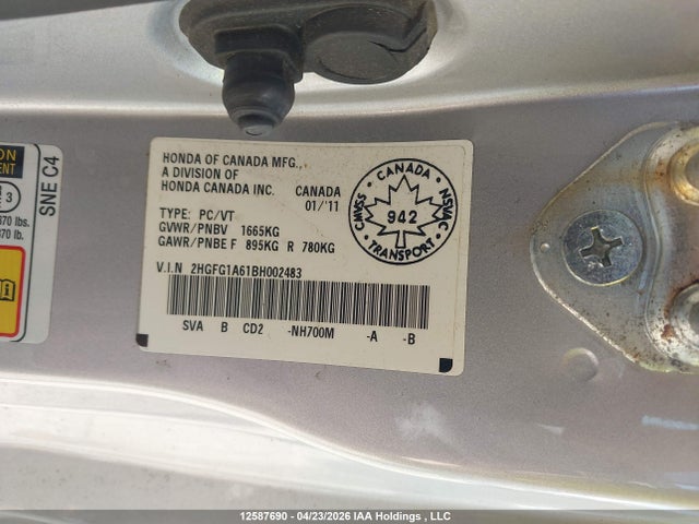 Aukcja sprzedaży 2011 Honda Civic Se, vin: 2HGFG1A61BH002483, numer aukcji: 12587690